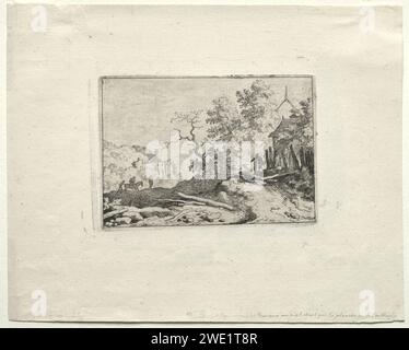 Allart van Everdingen (Niederländisch, 1621-1675) - die Hütte mit dem rustikalen Zaun Stockfoto