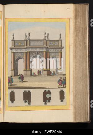 Erster Triumphbogen im Faubourg Saint Antoine während des glücklichen Eintritts von König Ludwig XIV. Von Frankreich und seiner Frau Maria Theresia in Paris, 1660 – 1662 erster Triumphbogen im Faubourg Saint Antoine während des glücklichen Einzugs von König Ludwig XIV. von Frankreich und seiner Frau Maria Theresia in Paris im Jahr 1660. Drucken ist Teil eines Albums. Druckerei: ParisThe Haager Papier ätzt Triummphal Arch. Triummphal Entry und öffentlicher Empfang, Festveranstaltung, feierlicher Eingang, Joyeuse Entry Stockfoto