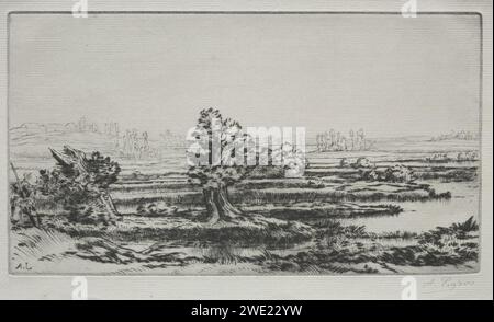Alphonse Legros (Französisch, 1837-1911) - Landschaft Stockfoto