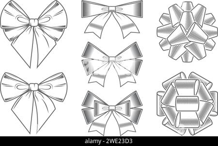 Schleifen, Geschenkbänder Symbole, Illustrationen Stock Vektor