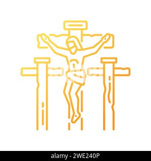 Kreuzigung von Jesus Gradient lineares Vektorsymbol Stock Vektor