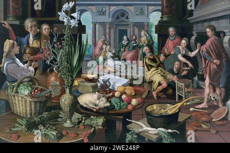 Pieter Aertsen - Christus im Haus von Martha und Maria Stockfoto