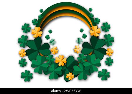 Illustration zum Thema schöne Form Banner im Stil Papierschnitt für Feiertag patricks Day, dekorativer Papierschnitt bestehend aus vielen Design-Ele Stock Vektor