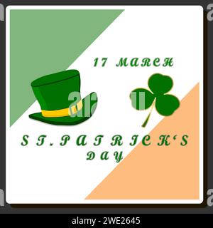 Schöne Farbillustration zum Thema des Feierns des jährlichen Feiertags St. Patrick's Day Stock Vektor