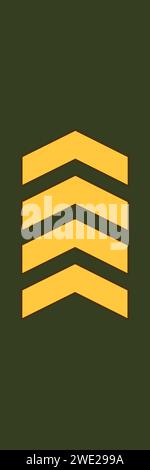 Schulterpolster Militärabzeichen für Unteroffiziere der finnischen Armee YLIKERSANTTI (STAFF SERGEANT) Stock Vektor