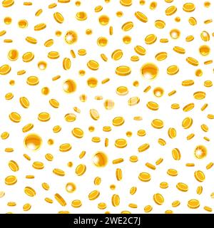 Fallende Münzen nahtloses Muster, Hintergrunderfolg-Konzept Stock Vektor