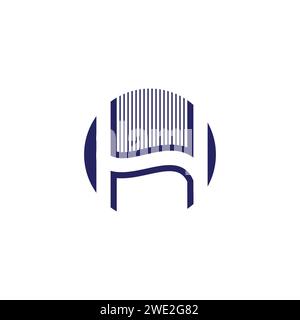 Initialen h Kreis abstraktes Logo Vektorbild. Abstrakter H-Buchstabe Moderne Initialbuchstaben Logo-Design Vektor Stock Vektor