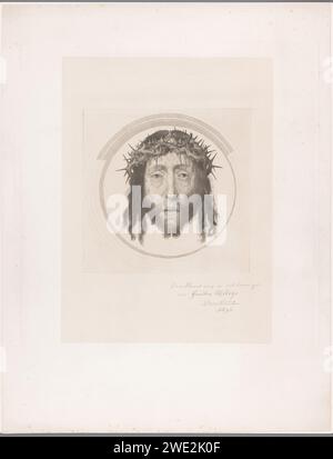 Christus mit Doornenkroon, Joseph Edouard van Looy, nach Quinten Massijs (I), 1896 Druckpapier. Ätzkopf Christi mit Dornenkrone Stockfoto