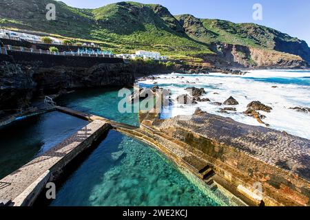 Natürliche Schwimmbäder (Piscinas de La Fajana) auf der Insel La Palma (Kanarische Inseln, Spanien) Stockfoto