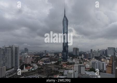 Der Warisan Merdeka Tower Wolkenkratzer in Kuala Lumpur, Malaysia. Stockfoto
