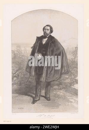 Portet van Alfred de Musset, Paul Gavarni, 1854 Druck Paris Papier historische Personen Stockfoto