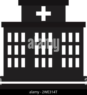 Krankenhaus-Symbol, Krankenhaus-Gebäude-Symbol, Krankenhaus-Gebäude-Symbol Stock Vektor