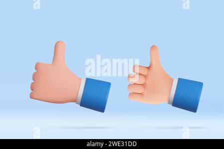 Hand für 3D-Zeichentrickfiguren Stock Vektor