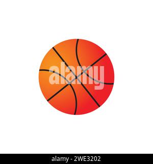 Nettes lustiges Basketball Cartoon Kawaii Charaktersymbol isoliert auf weißem Hintergrund Vektor Illustration Stock Vektor