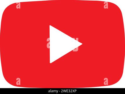 YouTube-Logo Typografie, YouTube-Zeichen alt, Schaltfläche von YouTube, Schaltfläche Wiedergabe Stock Vektor