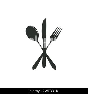 Einfaches Besteck, isoliert von der Küchenkollektion. Bestecksymbole trendige und moderne Bestecksymbole auf weißem Hintergrund Vektor-Illustration Stock Vektor