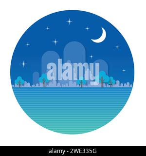 Natürliche Landschaft im flachen Stil. Ein schöner Park. Umweltfreundliche natürliche Landschaft. Vektor-Illustration Stock Vektor