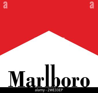 Marlboro-Logo, Marlboro-Vektorschild, Zigarettenfirma Stock Vektor