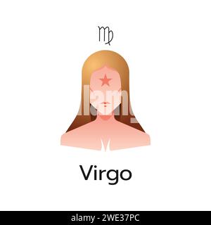 Virgo Sternzeichen Logo Symbol isoliertes Horoskop Symbol Vektor Illustration Stock Vektor