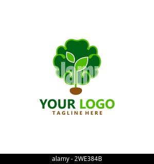 Grüner Seed Brain Logo-Vektor Stock Vektor