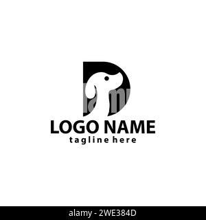 Anfangsbuchstabe D Dog Logo Design Vektor Stock Vektor