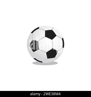 Netter lustiger Fußball oder Fußball Spiel Ball Karikatur Kawaii Charaktersymbol isoliert auf weißem Hintergrund Vektor Illustration Stock Vektor