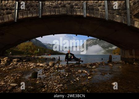 Bohinjer See, Bohinj, Slowenien, Triglav, Bled, Wildwasser, Abenteuer, See, Bezaubernder See im Nationalpark Triglav bei Bled Stockfoto