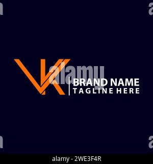 Anfangsbuchstabe VK-Logo-Design-Vektor Stock Vektor