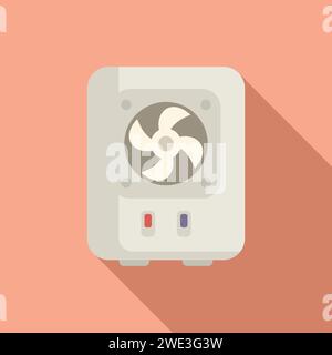 Flacher Vektor des Symbols für defekte Lüftereinheit. Reparatur der Klimaanlage. Service zu Hause Stock Vektor