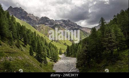 Im Val Trupchun Gemeinde S-chanf am 05.07.2023. Stockfoto