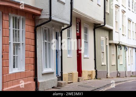 Alte Gebäudefassaden in Ship Street, Oxford, Großbritannien Stockfoto