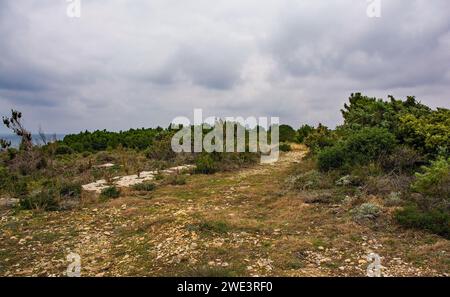 Kamenjak Nationalpark auf der Halbinsel Premantura von Medulin, Istrien, Kroatien. Dezember Stockfoto