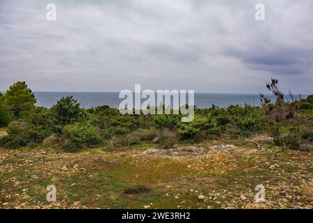 Kamenjak Nationalpark auf der Halbinsel Premantura von Medulin, Istrien, Kroatien. Dezember Stockfoto