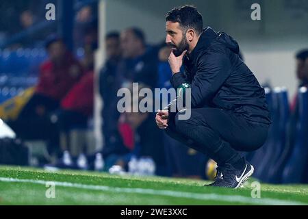 Ruben Amorim, Head Coach von Sporting CP, reagiert am Januar beim Spiel der Liga Portugal Betclic zwischen dem FC Vizela und Sporting CP im Estadio FC Vizela Stockfoto