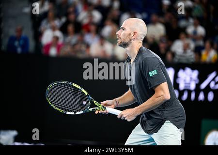 Paris, Frankreich. Januar 2024. Adrian Mannarino aus Frankreich während des Australian Open AO 2024 Grand Slam Tennis Turniers am 21. Januar 2024 im Melbourne Park in Australien. Quelle: Victor Joly/Alamy Live News Stockfoto