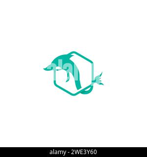 Dolphin Jump-Logo. Dolphin Fish Logo Stock Vektor