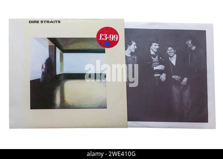 Dire Straits selbstbetiteltes Debütalbum Vinyl Album LP Cover isoliert auf weißem Hintergrund - 1978 Stockfoto