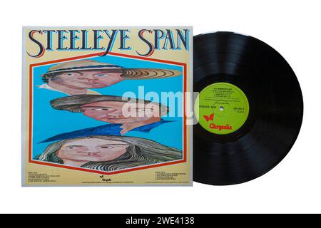 SteelEye Span All Around My hat Vinyl-Album-Cover isoliert auf weißem Hintergrund - 1975 Stockfoto