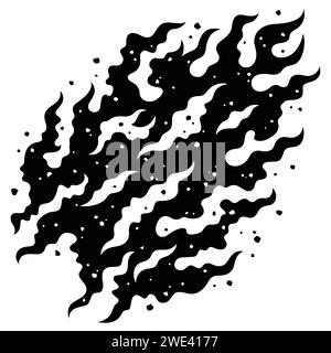 Feuer Flammen Silhouette Vektor Illustration mit Grunge Textur Effekt Stock Vektor