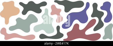 Freiform-Blob-Formen. Abstrahiert Amöbenformen, freie organische Elemente. Stock Vektor