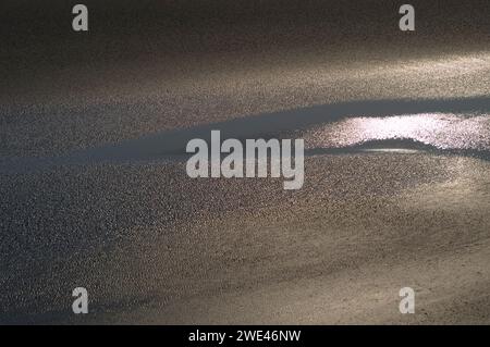 Ein abendlicher Blick über den Sand von Morecambe Bay vom National Trust Hotel Jack Scout. (14,6,2003) Stockfoto