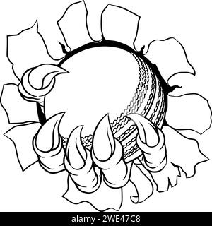 Cricket Ball Claw Cartoon Monster Animal Hand Stock Vektor