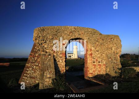 Die Ruinen von St. Edmund's Chapel, Hunstanton Stadt, North Norfolk Coast, England, Großbritannien Stockfoto