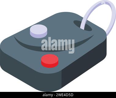 Tag-Symbol des mobilen Trackers isometrischer Vektor. Städtische Anschlussschiene. Treiberdaten Stock Vektor