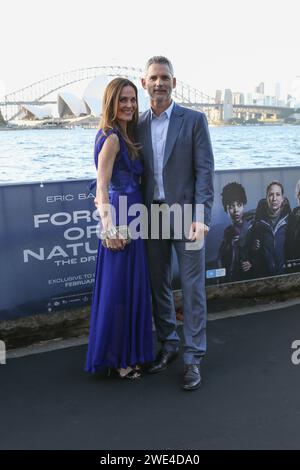 23. Januar 2024: ERIC BANA und REBECCA GLEESON nehmen am 23. Januar 2024 in Sydney, NSW Australien, an der Sydney Premiere von „Force of Nature: The Dry 2“ im Westpac Openair, Royal Botanic Garden, Teil (Credit Image: © Christopher Khoury/Australian Press Agency via ZUMA Wire). Nicht für kommerzielle ZWECKE! Stockfoto