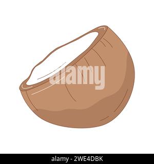Hand gezeichnete Kokosfrucht Vektor-Illustration. Kreatives, handgezeichnetes Frucht-Vektorelement Stock Vektor
