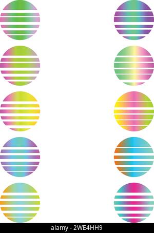 Ein abstraktes, trendiges, transparentes Neondesign im Retro-Look. Stock Vektor