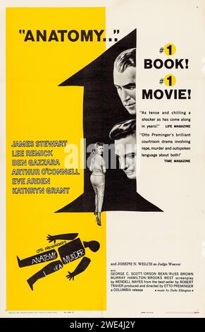 Anatomy of a Murder (Columbia, 1959) Saul Bass Artwork - No 1 Book, No 1 Movie - Alfred Hitchcock, James Stewart, Lee Remick Stockfoto