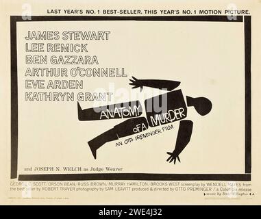 Anatomy of a Murder (Columbia, 1959) Vintage-Filmplakat - Alfred Hitchcock - James Stewart, Lee Remick - Stil A Stockfoto