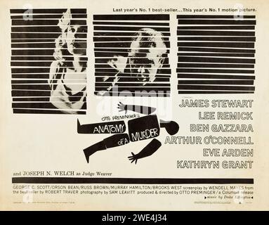 Anatomy of a Murder (Columbia, 1959) Vintage-Filmplakat: Alfred Hitchcock – James Stewart, Lee Remick – Stil B Stockfoto